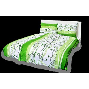 Bavlněné povlečení 140x200+70x90 lana zelená