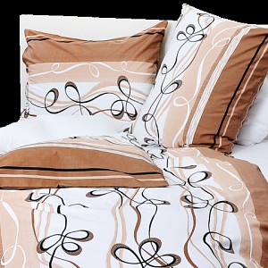 Bavlněné povlečení lana hnědá 140x200+70x90