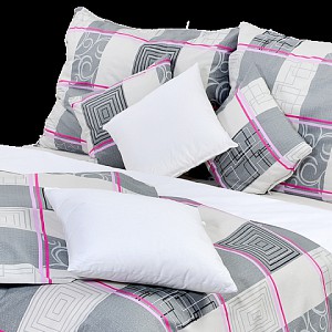 Krepové povlečení obdélník šedý 140x200 70x90