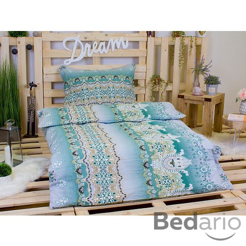 Krepové povlečení Persie zelená 140x200+70x90