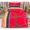 Krepové povlečení polokruh červený 140x200 70x90