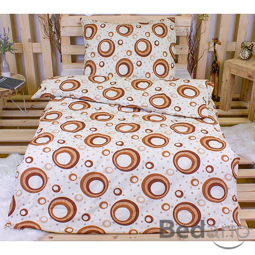 Bavlněné povlečení kola hnědá 140x200+70x90