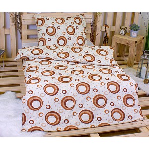Bavlněné povlečení kola hnědá 140x200+70x90