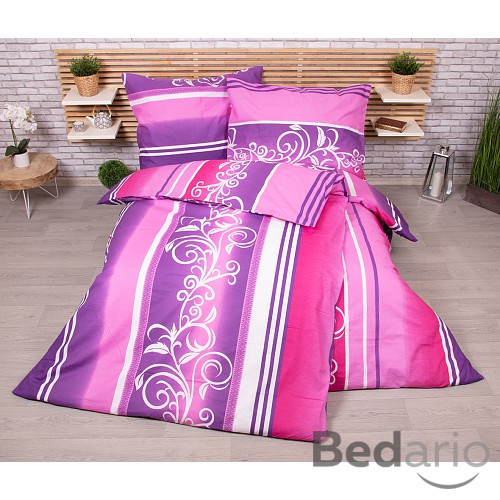 Zvýhodněná sada bavlněného povlečení Exclusive na dvě lůžka 140x200+70x90 Ornament fialový