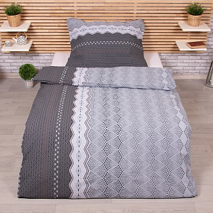 Krepové povlečení Deluxe 140x200+70x90 Ekinoks šedá