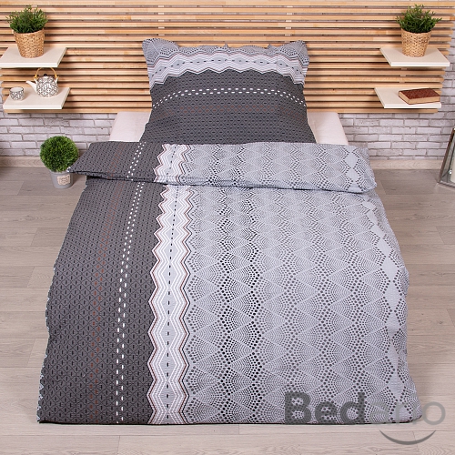 Krepové povlečení Deluxe 140x200+70x90 Ekinoks šedá