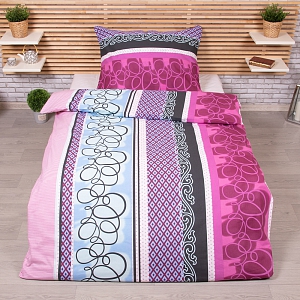 Luxusní RANFORCE Bavlněné povlečení 140x200+70x90 Purple spin