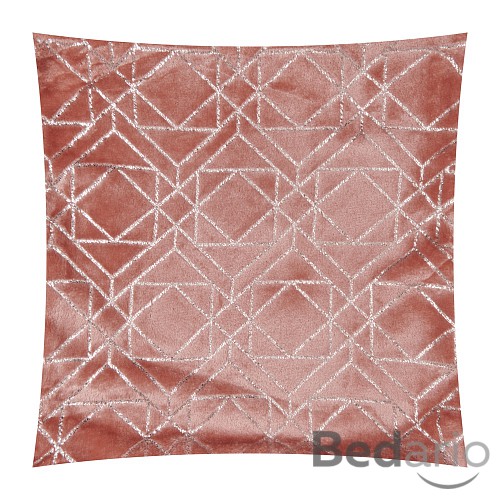 Povlak na polštářek mikroflanel se zlatým vzorem 40x40 - Růžový