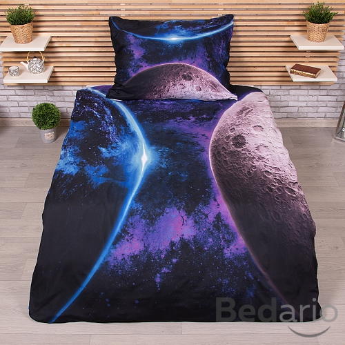 3D povlečení 140x200+70x90 Planety
