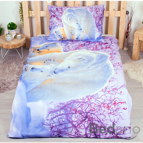 3D povlečení 140x200+70x90 Lední medvěd