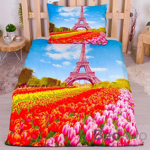 3D povlečení 140x200+70x90 Paříž