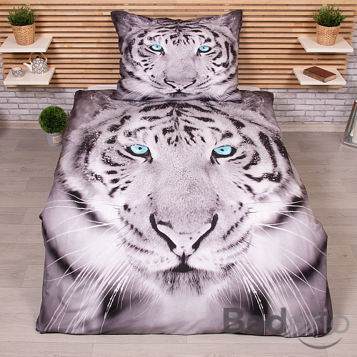 3D povlečení 140x200+70x90 Modrooký tygr