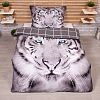 3D povlečení 140x200+70x90 Modrooký tygr