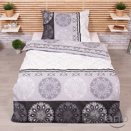 Bavlněné povlečení 140x200+70x90 Mandala černá