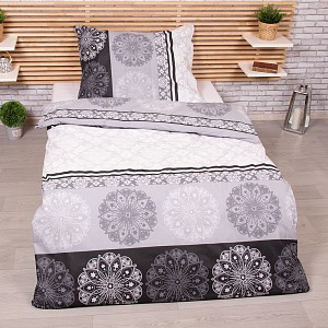 Bavlněné povlečení 140x200+70x90 Mandala černá