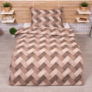 Bavlněné povlečení 140x200+70x90 Ondra hnědý