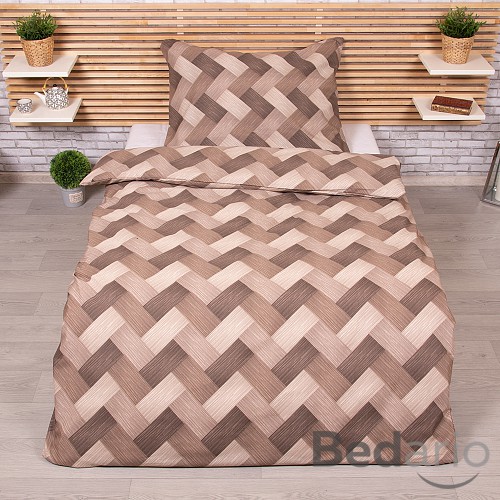 Bavlněné povlečení 140x200+70x90 Ondra hnědý