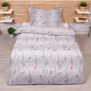 Bavlněné povlečení 140x200+70x90 Motýl šedý