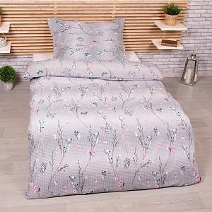 Bavlněné povlečení 140x200+70x90 Motýl šedý