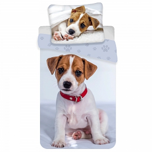 Bavlněné povlečení 140x200+70x90 Pejsek Jack Russell