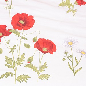 Povlečení bavlněný satén HIP DeLuxe 220x200+2x70x90 Vlčí máky červené