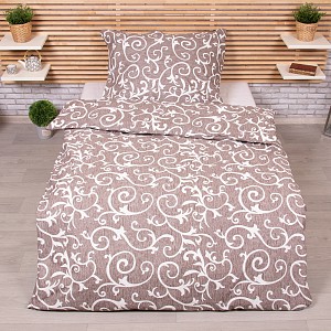 Bavlněné povlečení 140x200+70x90 Ornament hnědý