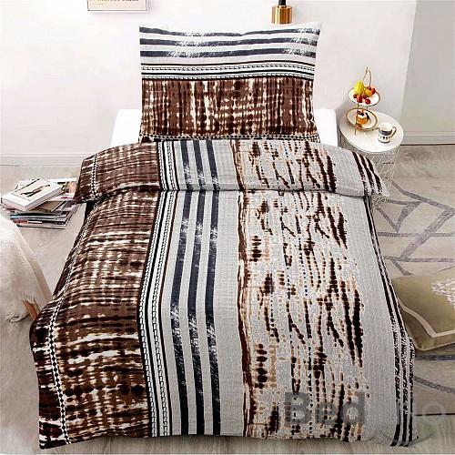 Krepové povlečení ECONOMY 140x200+70x90 Toki hnědé