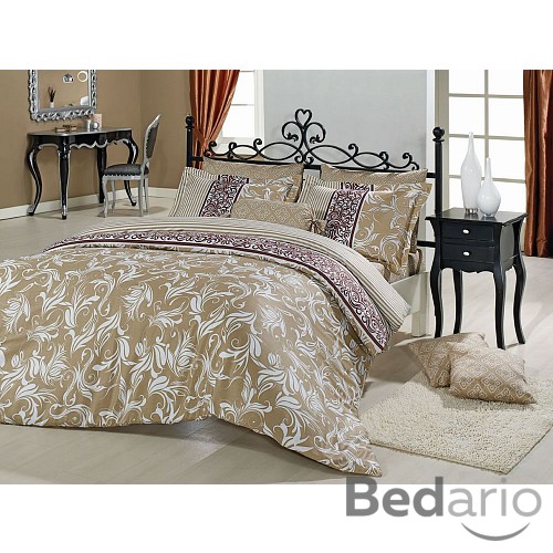 Bavlněné povlečení 140x200+70x90 Angelika hnědá