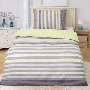 Bavlněné povlečení 140x200+70x90 Proužek zelený
