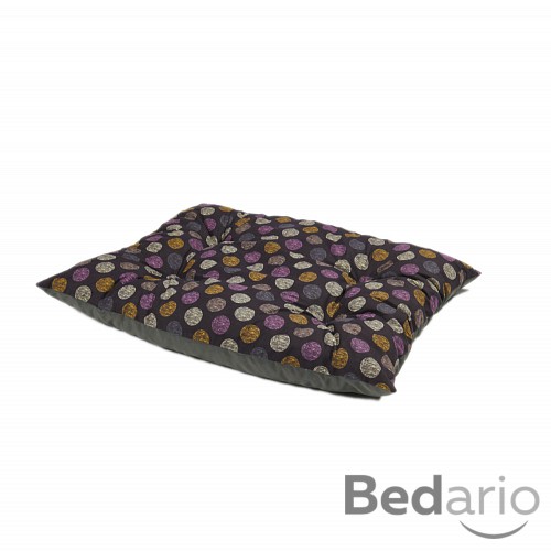 Multifunkční polštář velikost S 52x42 - Fialová kolečka/Šedý