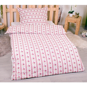 Krepové povlečení DELUXE 140x200+70x90 Retro růžové