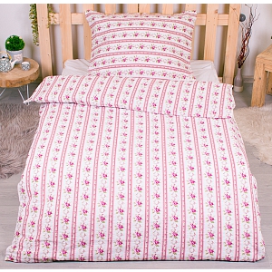 Krepové povlečení DELUXE 140x200+70x90 Retro růžové
