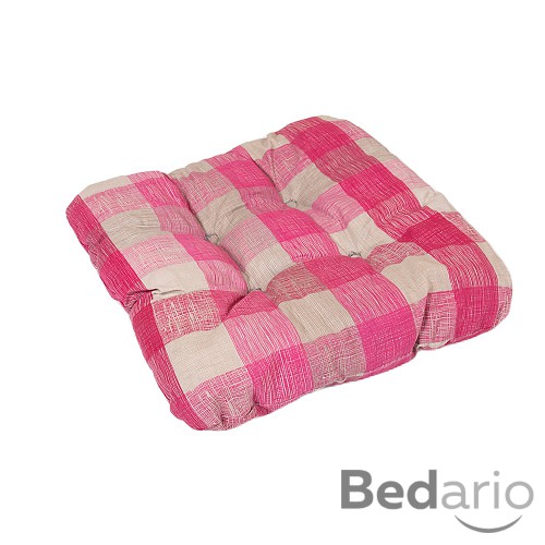 Sedák s provázky 40x40 Vínovo-šedá kostka