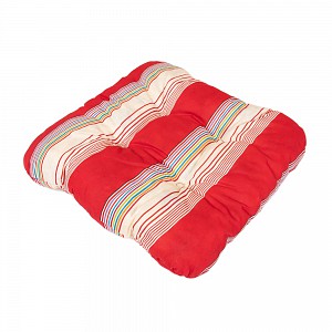 Sedák s provázky 40x40 Červený pruh