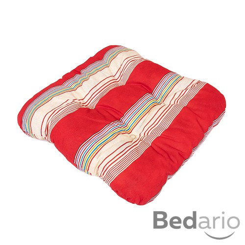 Sedák s provázky 40x40 Červený pruh