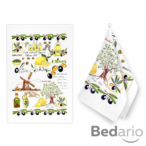 Kuchyňské utěrky - sada 2 kusů - Olivy