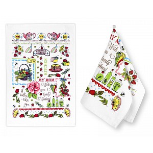 Kuchyňské utěrky - sada 2 kusů - Růže