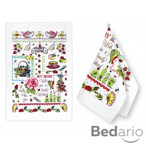 Kuchyňské utěrky - sada 2 kusů - Růže