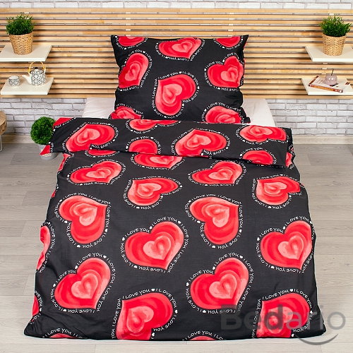 Polybavlněné povlečení DeLuxe  140x200+70x90 Valentýn