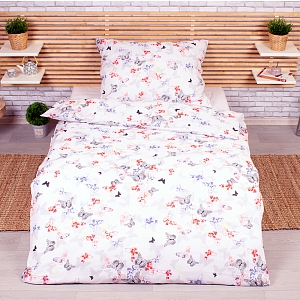 Polybavlněné povlečení DeLuxe 140x200+70x90 Barevní motýli