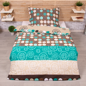 Polybavlněné povlečení DeLuxe  140x200+70x90 Circles