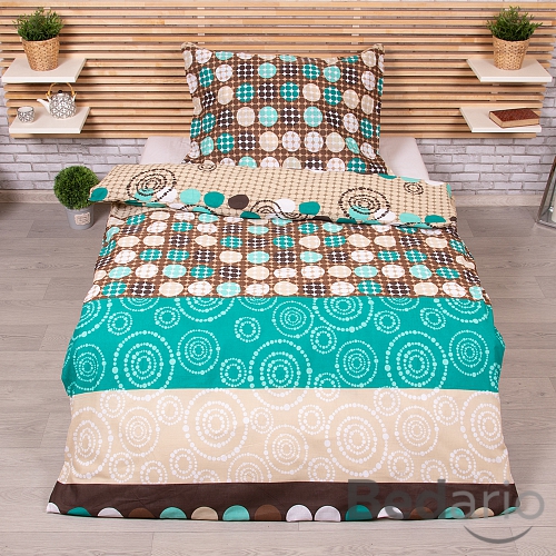 Polybavlněné povlečení DeLuxe  140x200+70x90 Circles