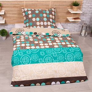 Polybavlněné povlečení DeLuxe  140x200+70x90 Circles