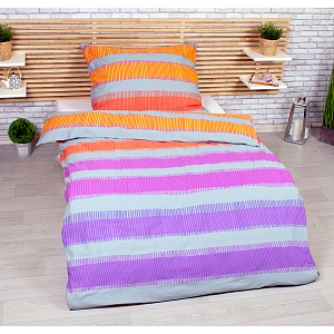 Polybavlněné povlečení DeLuxe 140x200+70x90 Elle fialová