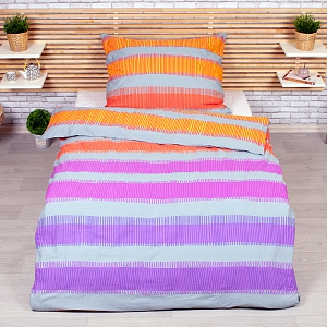 Polybavlněné povlečení DeLuxe 140x200+70x90 Elle fialová