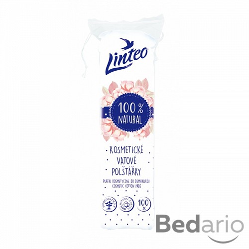 Kosmetické vatové polštářky Linteo 100% Natural – 100 ks