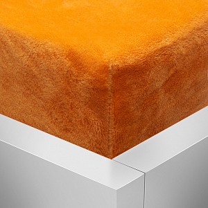 OBOUSTRANNÉ Mikroplyšové prostěradlo DELUXE 90x200 - Oranžová
