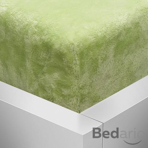 OBOUSTRANNÉ Mikroplyšové prostěradlo DELUXE 90x200 - Světle zelená