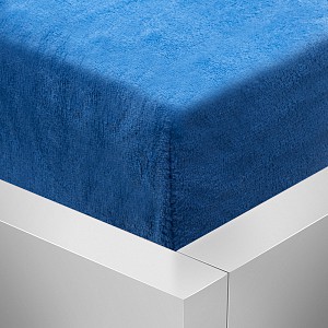 OBOUSTRANNÉ Mikroplyšové prostěradlo DELUXE 180x200 - Tmavě modrá