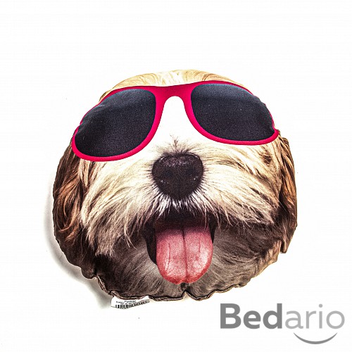 Tvarovaný polštářek - Pejsek v brýlích